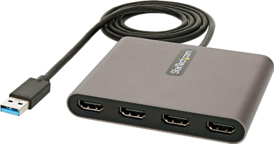 Adapter video StarTech USB 3.0, 4x HDMI, 1080p 60Hz, gri