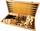 Set lojrash 3 në 1 Chess Checkers Backgammon Tryktrak, palosës, dru, ngjyrë natyrale