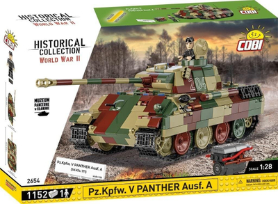 Set ndërtimi Cobi Historical Collection Pz.Kpfw. V Panther Ausf. A, 1152 pjesë, shkalla 1:28, kamuflazh