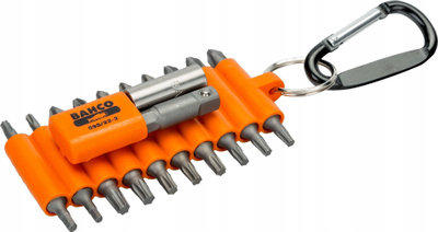 Set bitash BAHCO 59S/22-2, 22 copë, me karabiner, portokalli