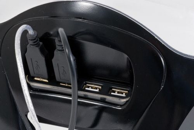 Mbajtëse laptopi Fellowes Smart Suites, me 4 porta USB, rregullim lartësie, e zezë