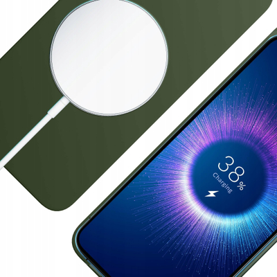 Kapak telefoni 3MK Hardy MagSilicone për iPhone 15, silikon, MagSafe, jeshile e errët