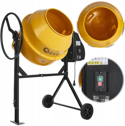 Миксер за бетон Geko 120L 550W, електричен, жолт