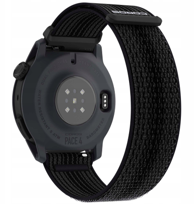 Спортски часовник Coros Pace 4, GPS, екран 1.2\" AMOLED, црн, најлонски ремен