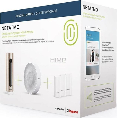 Паметен алармен систем Netatmo, со камера, со сирена 110dB, бел
