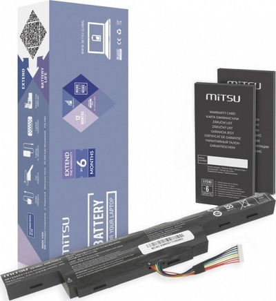 Bateri laptopi Mitsu për Acer Aspire E5-475 E5-575, 4400 mAh, 10.8 V, e zezë