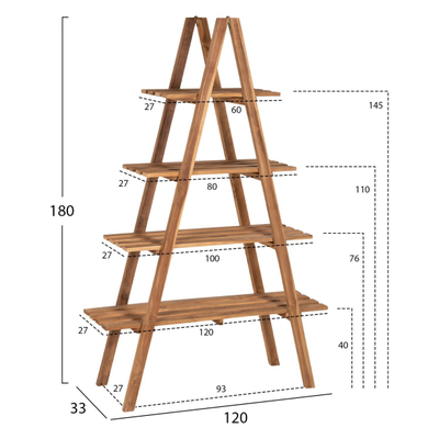 Raft për libra Stam 120x33x180Hcm (HM7895)