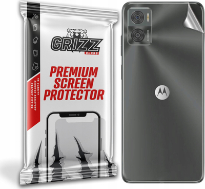 Folie mbrojtëse për pjesën e pasme GrizzGlass për Motorola Moto E22, transparente