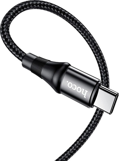 Kabllo USB Hoco USB-C në USB-C, 1m, 100W, e zezë