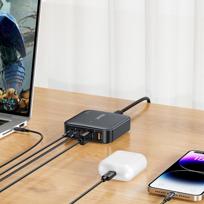 Масаен полнач Unitek GaN 100W, 2x USB A, 2x USB C, бел