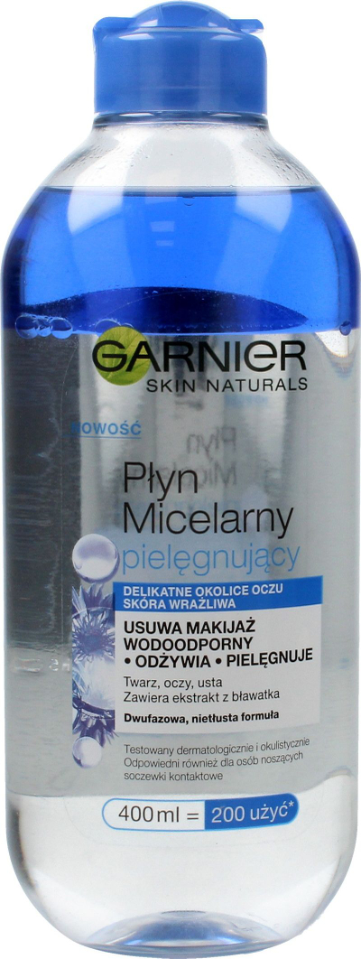 Ujë micelar dyfazësh Garnier Skin Naturals Caring, me lule misri, 400ml