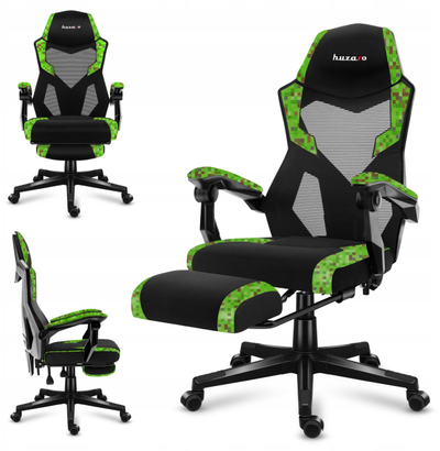 Karrige gaming Huzaro Combat 3.1 Pixel, shtrihet gjer në 135°, me mbajtëse këmbësh, e zezë
