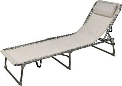 Krevat kampingu CAMPING BED, 190x60x30cm, çelik, bezhë