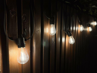 Garlandë dekorative Party Light Outdoor, 10 llampa LED, 8m, dritë e bardhë e ngrohtë