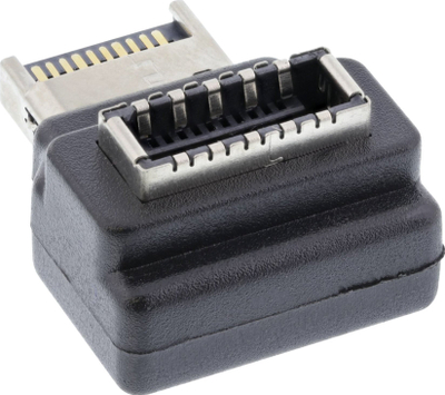 Adapter i brendshëm InLine USB 3.2, USB E plug në USB E socket, kënd 90°