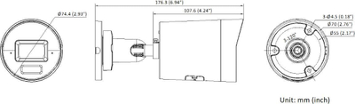 Kamerë IP Hikvision DS-2CD2067G3-LI2UY/SL, 6MP, lente 2.8mm, e bardhë