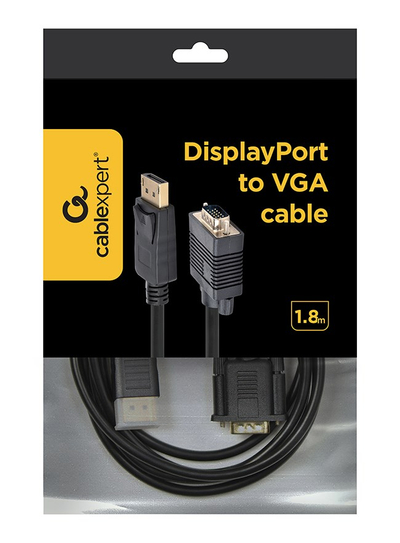 Kabllo adapter video Gembird CCP-DPM-VGAM-6, 1.8 m, DisplayPort në VGA, e zezë