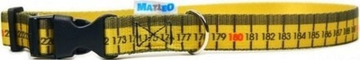 Qafore për qen Matteo Collar Tape Measure, 15mm, 24-40cm, e verdhë