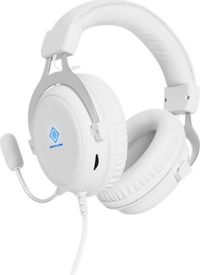 Kufje gaming Deltaco GAM030W, stereo, me mikrofon, të bardha