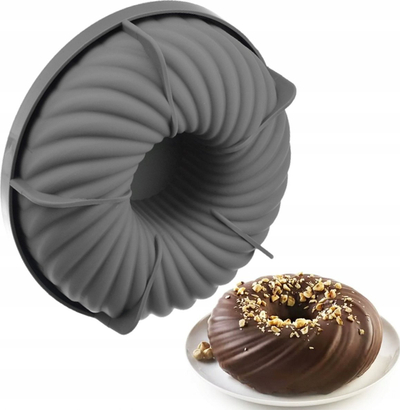 Kallëp silikoni për tortë Brunbeste 3604, 20 cm, formë spirale, gri