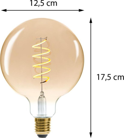 Llambë Atmosphera Amber LED Globe, 4W, E27, qelibar