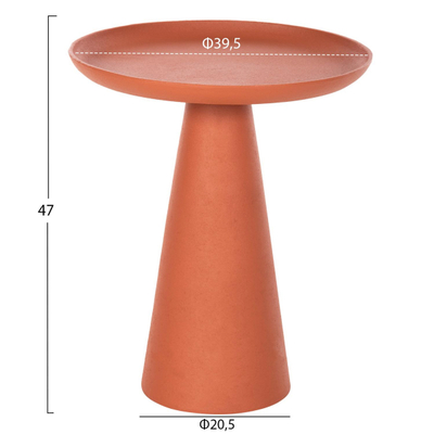 Komodinë anësore Delcon Φ39,5x47Hcm (HM4247.06), portokalltë
