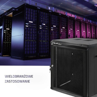 Kabinet RACK Qoltec 19", 12U, 600 x 600 x 635 mm, ngjyrë e zezë