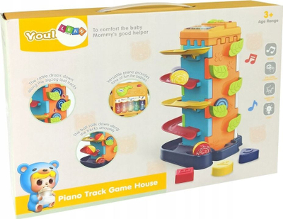 Lodër edukative Leantoys Educational Sorter Ball Slide, me piano, toptha rrëshqitës, shumëngjyrëshe