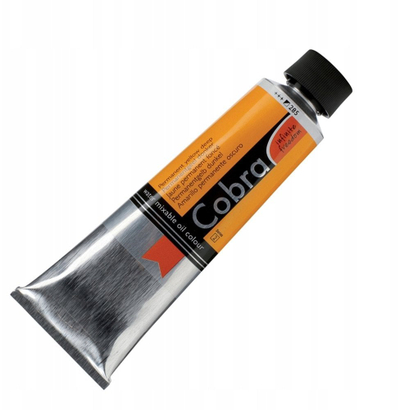 Ngjyrë vaji përziheshme me ujë Cobra Permanent Yellow Deep, 40ml, e verdhë e thellë