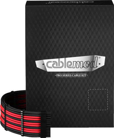 Сет кабли PSU CableMod C-Series Pro ModMesh, 12VHPWR Dual StealthSense, за Corsair RMi RMx, црна и црвена