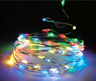 Dekorë Krishtlindjesh me drita LED, 2m, 40 LED, shumëngjyrëshe