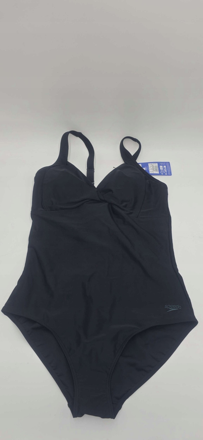 Едноделен костим за капење Speedo Cross Knot Shaping, моделирачки, отпорен на хлор, црн