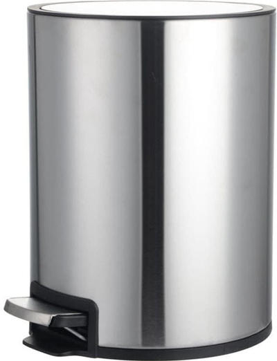 Kosh plehrash Domoletti ROUND BIN WITH PEDAL T-Y24712SS, 12L, me pedale, argjendtë