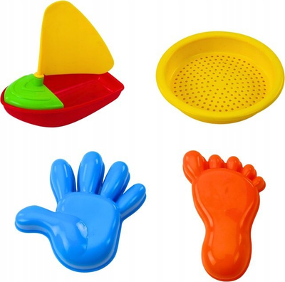 Set lodrash rëre me karrocë Sand Toys, 8 pjesë, blu