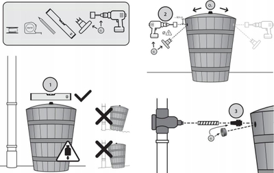Depozitë uji shiu ROTO RUSTICO Umbra, 275L, plastike, ngjyrë kafe