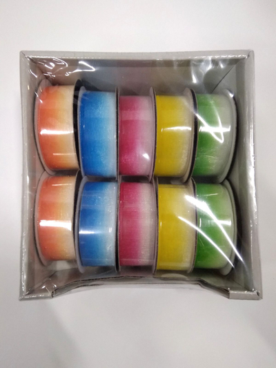 Set shirita dekorativë Penword Rainbow Ribbon, 20mm x 2m, 10 copë, shumëngjyrësh