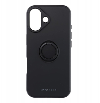 Mbrojtëse telefoni Roar Amber për iPhone 17, TPU, me unazë, e zezë