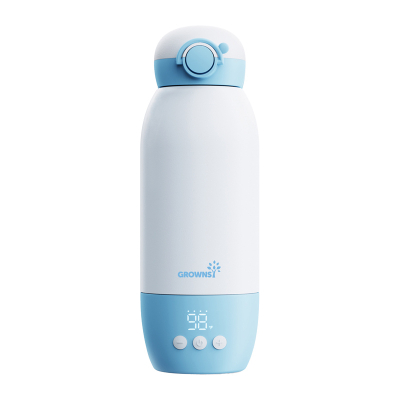 Ngrohës biberoni Grownsy T6, portativ pa tela, 600ml, i bardhë me blu