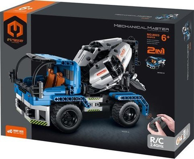 Lodra konstruktore Mechanical Master 8023, kamion mikseri me telekomandë, 394 pjesë, blu gri
