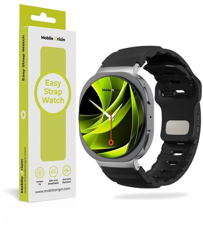 Rrip ore Mobile Origin Easy Strap, për Galaxy Watch 8, sportiv FKM, i zi