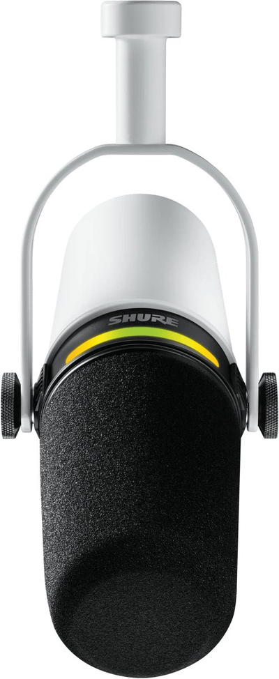 Динамички микрофон Shure MV7+, USB C XLR, за подкаст, бел