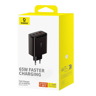 Karikues muror Baseus OS-Cube Pro 65W, 2x USB-C 1x USB-A, GaN5, i zi