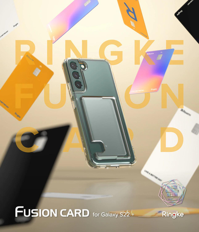 Mbrojtëse telefoni Ringke Fusion Card për Samsung Galaxy S22 Plus, me mbajtëse karte, transparente