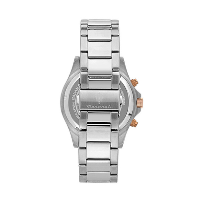 Ora meshkujsh Maserati Stile Chronograph R8873640021, çelik inox, 100M rezistente ndaj ujit, dyngjyrëshe