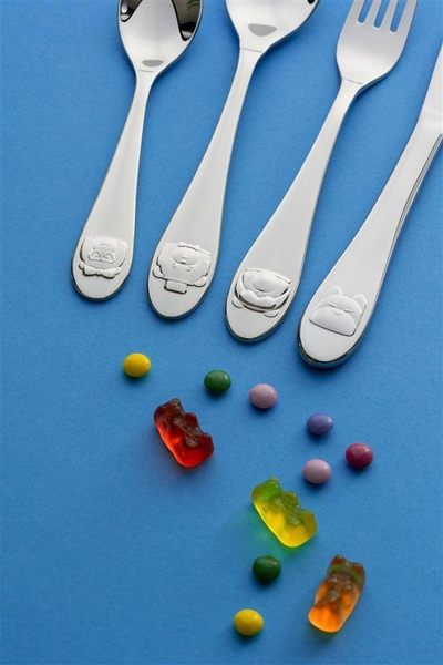 Set lugësh për kalamaj Vialli Design Paddy, 4 copë, çelik inox, ngjyrë argjendi