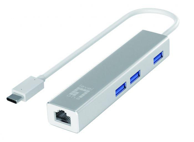 Adapter rrjeti LevelOne USB-0504, USB C, Gigabit, me USB hub