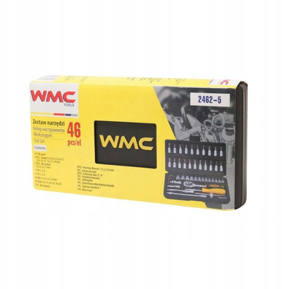 Set veglash ROCKFORCE RF-2462-5, 46 pjesë, çelik krom vanadium