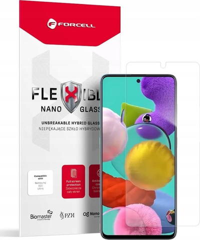 Mbrojtëse ekrani Forcell Flexible Nano Glass, hibride për Samsung Galaxy A51, transparente