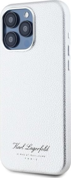 Mbështjellës Karl Lagerfeld Hotel RSG për iPhone 16 Pro Max 6.9", eco leather, gri