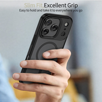 Kapak telefoni Tech-Protect MagMat MagSafe për iPhone 17 Pro, mat, i zi